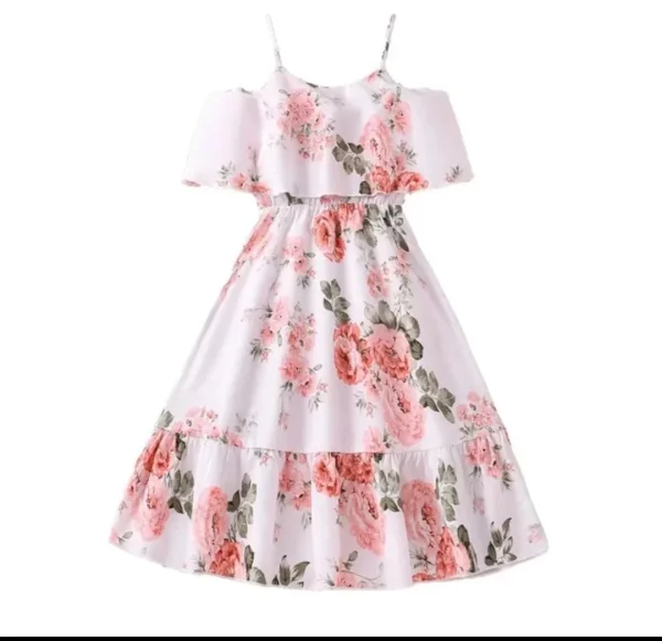 فستان ابيض مشجر اوف شولدر