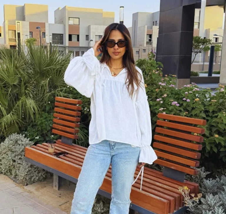 بلوزة فرنسية بستايل فاخر بلسمة إيطالية