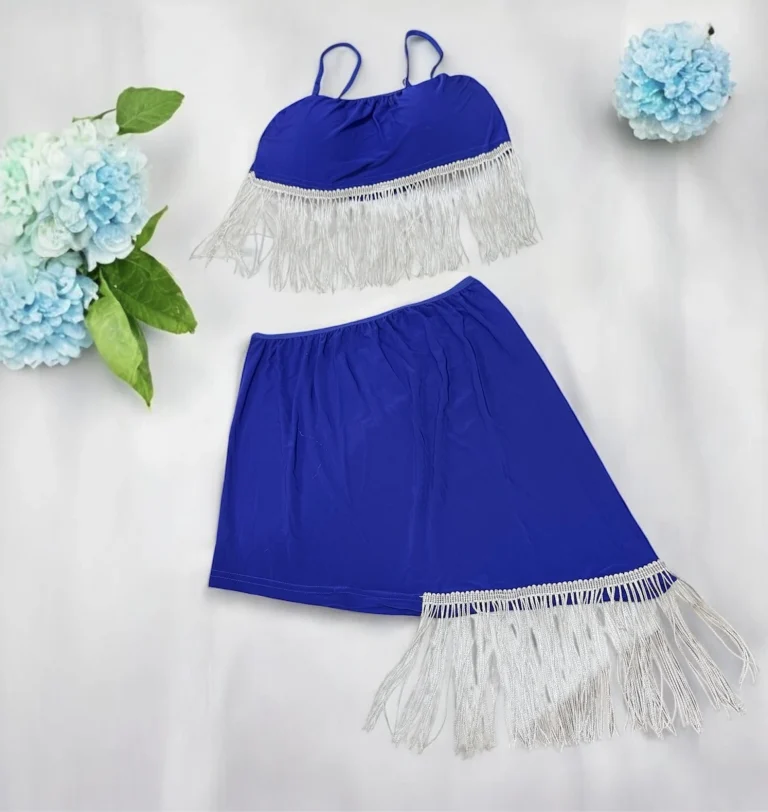 لانجري بوهيمي فاخر بلون أزرق ملكي