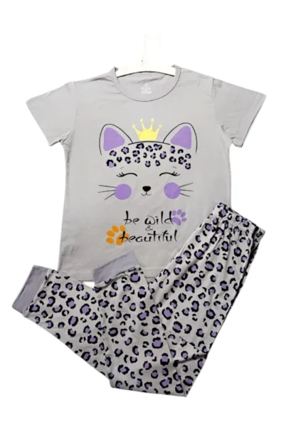 بيجامه قطنيه برسمه قطه