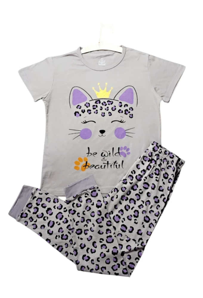 بيجامه قطنيه برسمه قطه