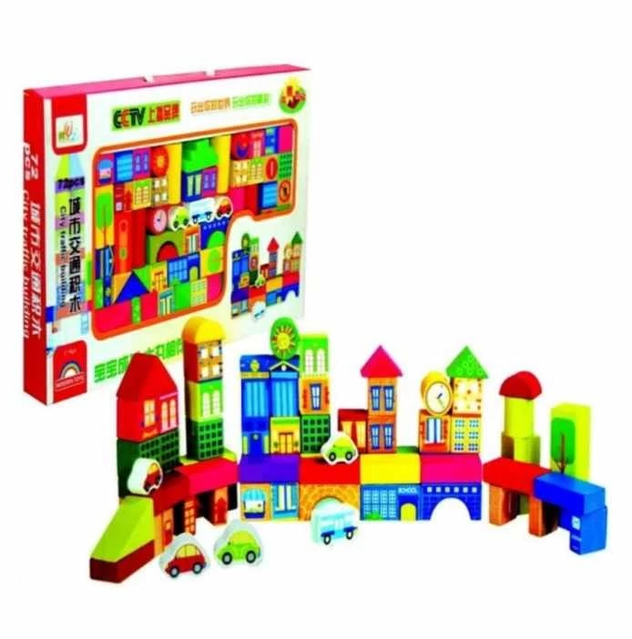 لعبه خشبيه تعليمه بالوان تنمي الابداع