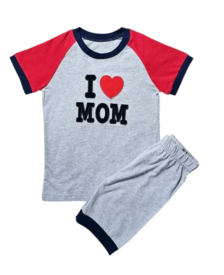 بيجامه قطنيه بعبارة “أنا أحب أمي”