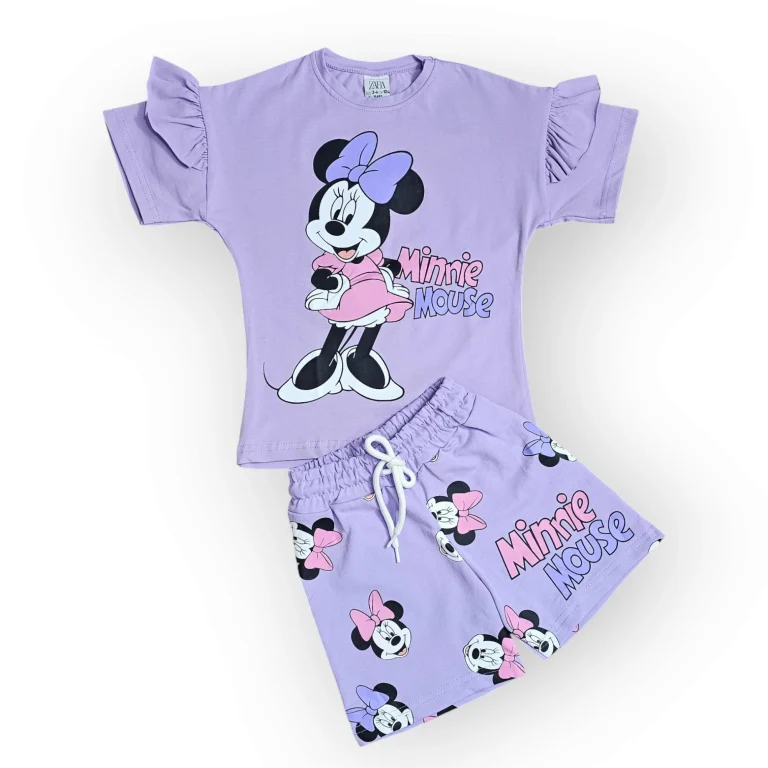 بجامة شورت بناتي بشخصيه ميني ماوس