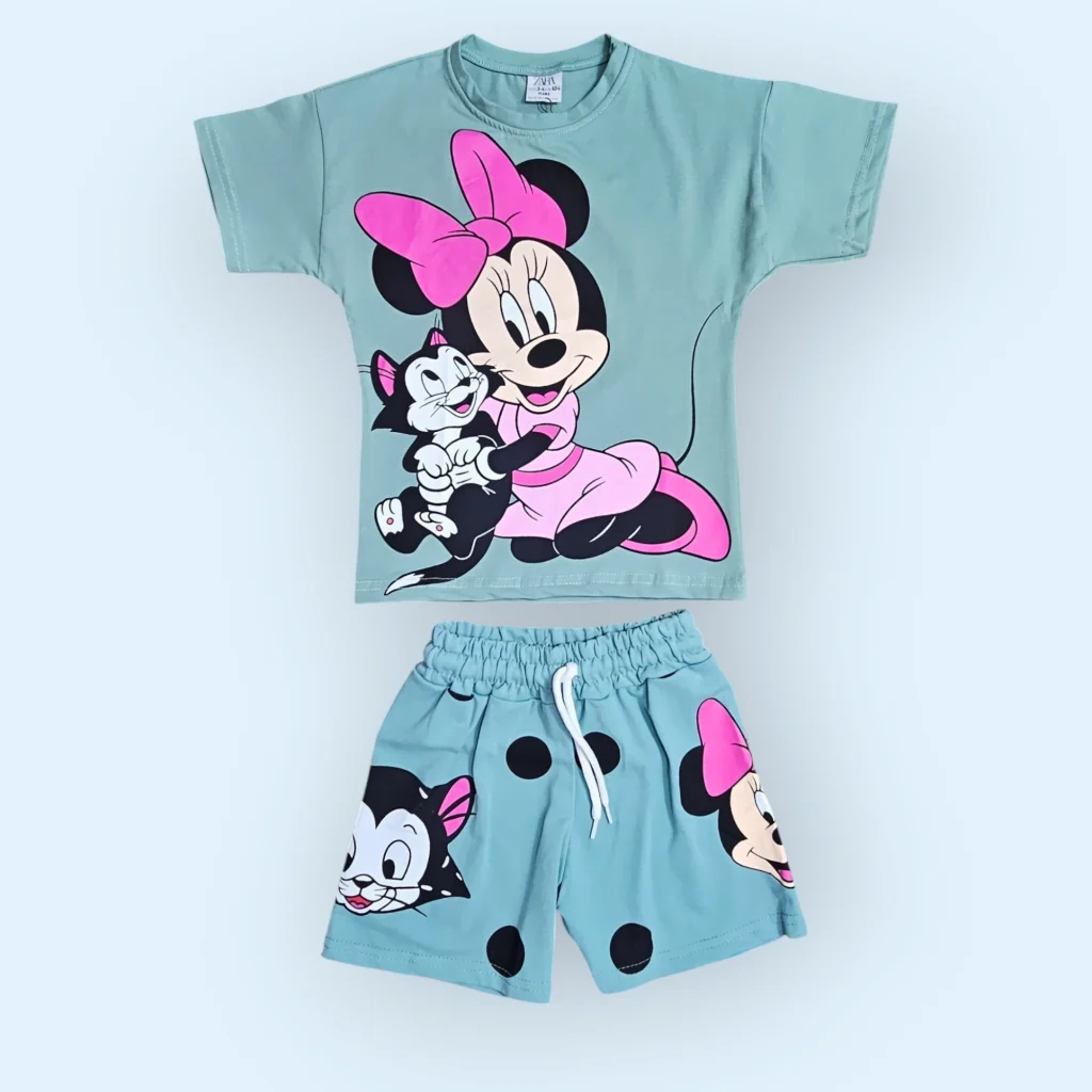 طقم بجامه شورت بناتي صيفي