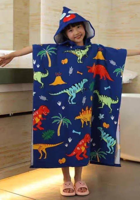 رداء استحمام ديناصورات للاطفال حجم كبير