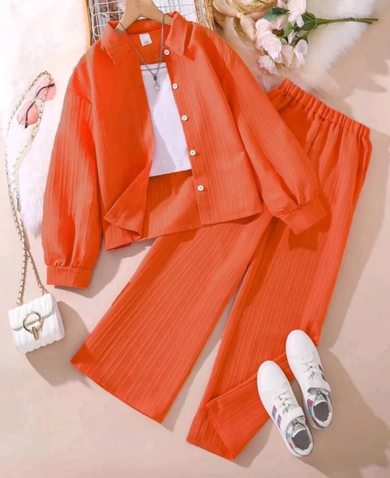 بدله للبنات باللون البرتقالي