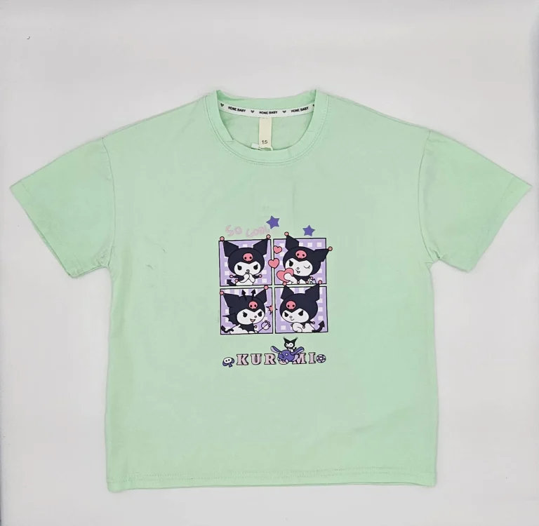 تيشرت بنات صيفي برسوم كرومي