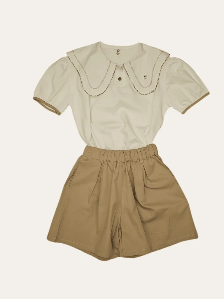 طقم بناتي شورت وبلوزة