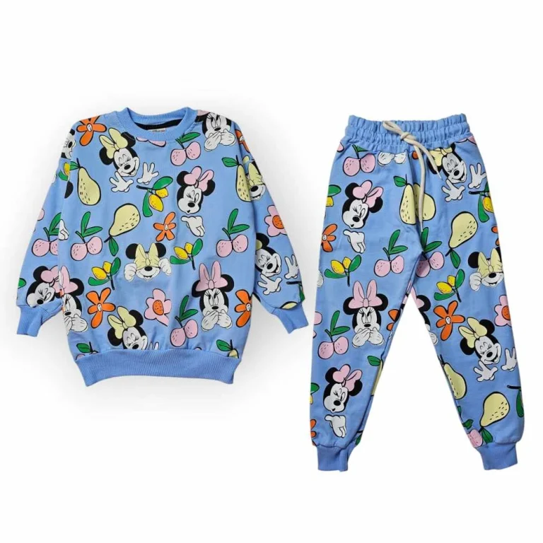 بيجاما بناتي شتويه  باللون السماوي