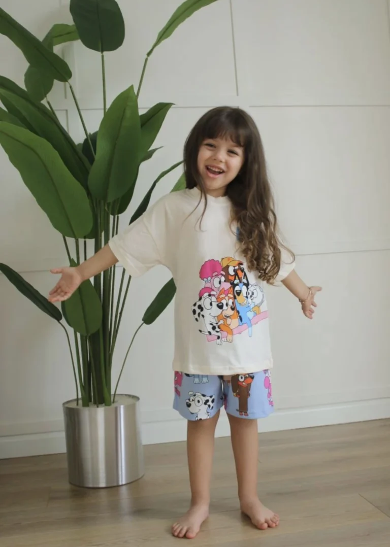 طقم صيفي للبنات من القطن