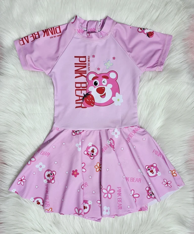 مايوه سباحة للاطفال باللون الوردي