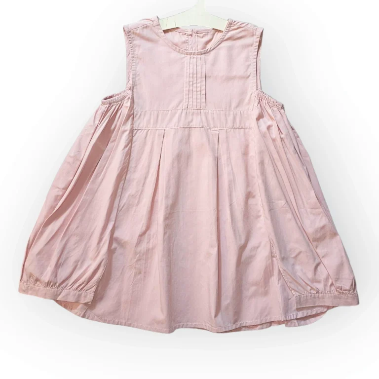 فستان بناتي وردي بدون اكمام