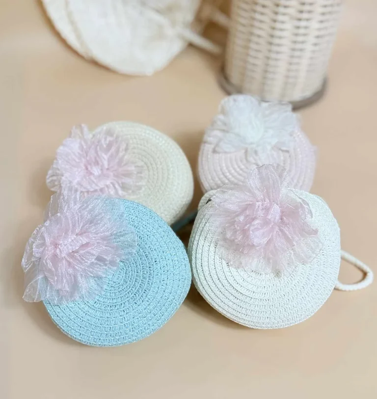 حقيبه من القش للفتيات بورده