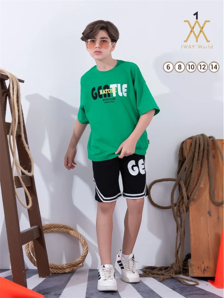 طقم ولادي قطني من قطعتين