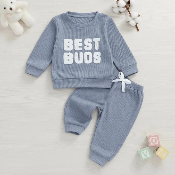 طقم ملابس للأطفال الرضع (بنين وبنات) – قميص وسروال بأكمام طويلة، قماش ناعم ومريح