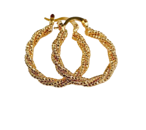 حلق مبروم ذهبي