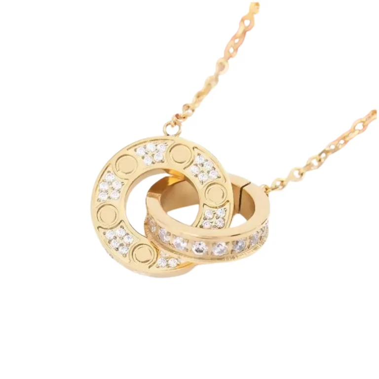 قلادة ذهبي بحلقات متداخله