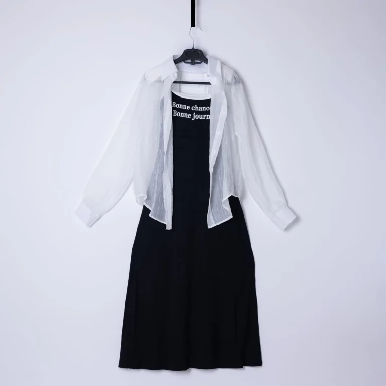 فستان كاجوال بقميص شفاف