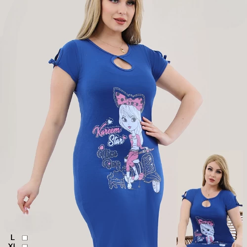 قميص للمنزل من القطن بطبعات كرتونيه