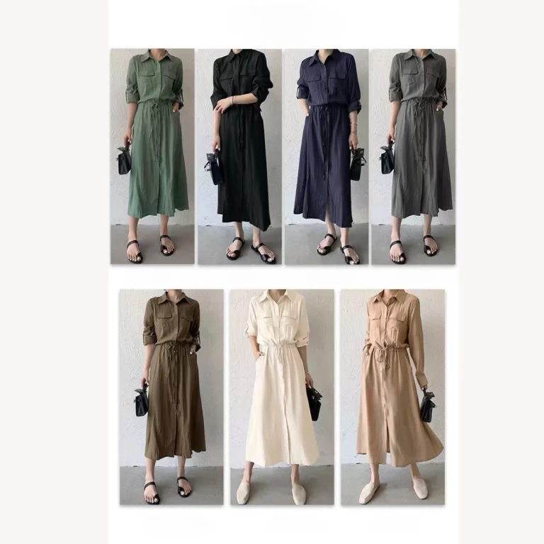 فستان نسائي ميدي بالوان متعددة