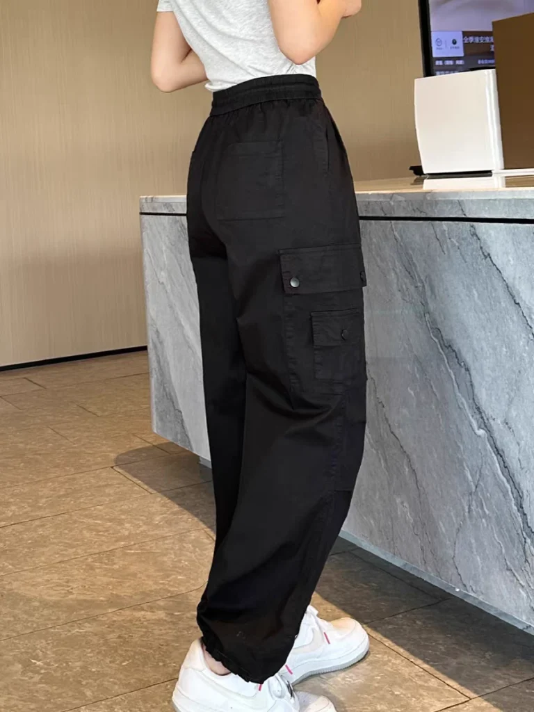 بنطال بخصر مطاطي اوفر سايز للنساء