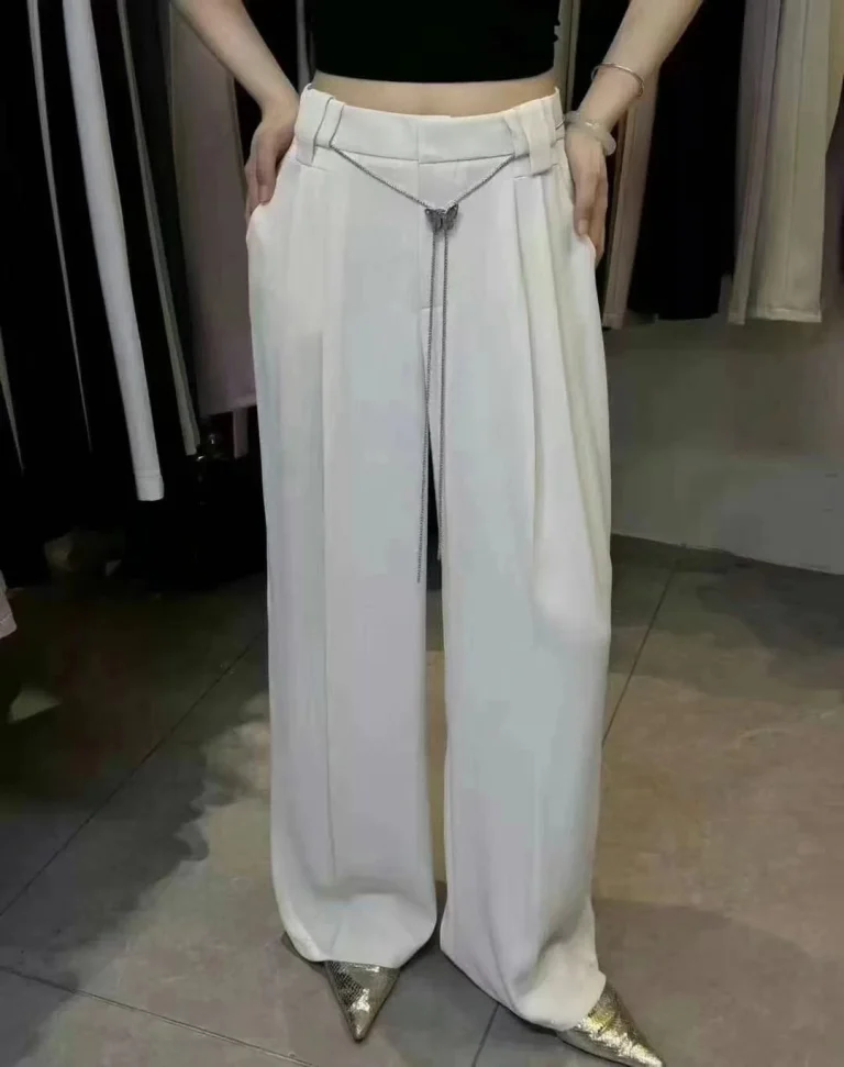 بنطلون طويل بحزام سلسلة