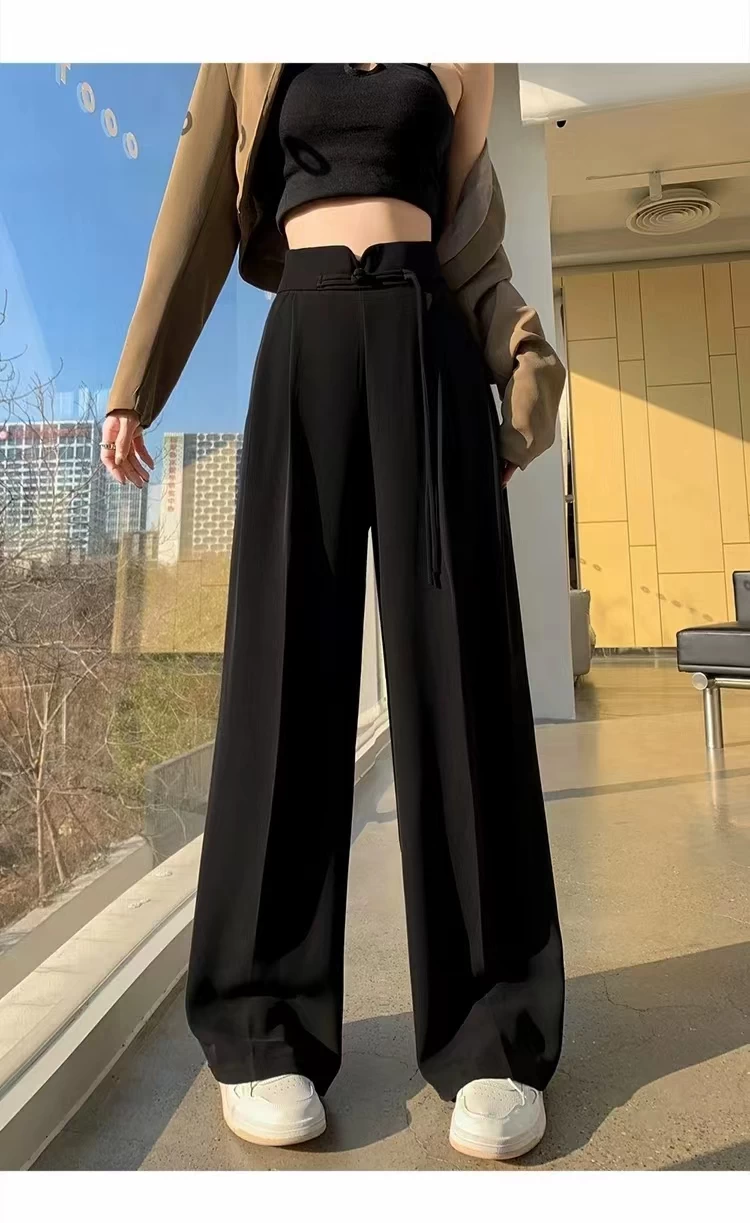 بنطلون طويل بكسرات من الأمام