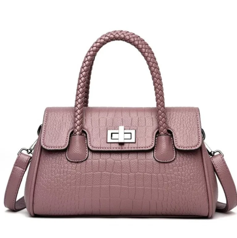 شنطه يد كلاسيكيه بنقشة جلد التمساح