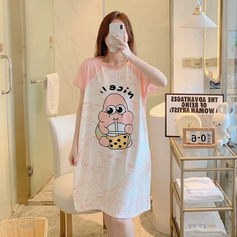 قميص نوم كرتوني مريح للمنزل والاسترخاء