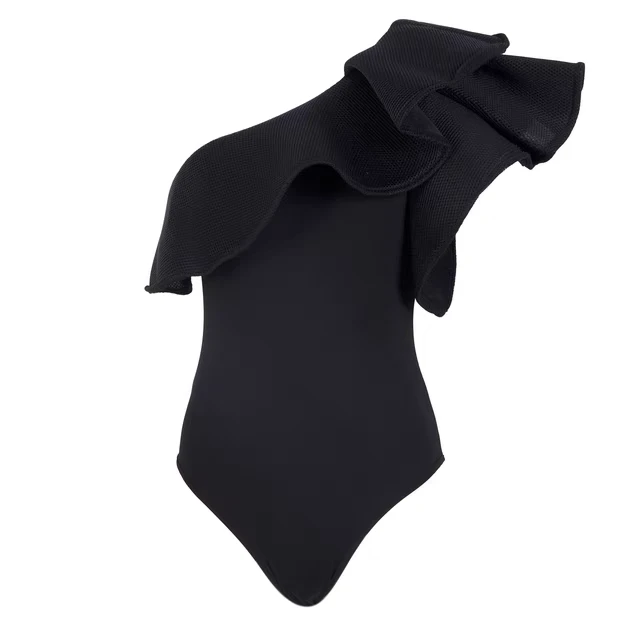 بودي سوت اسود  بكتف واحد