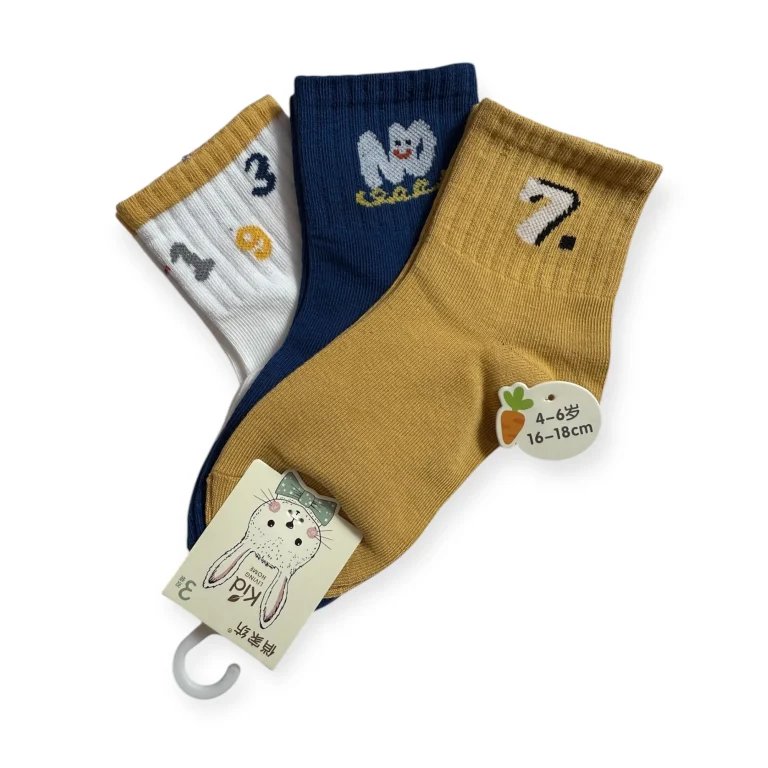 “جوارب قطنية للأطفال – ثلاث ازواج