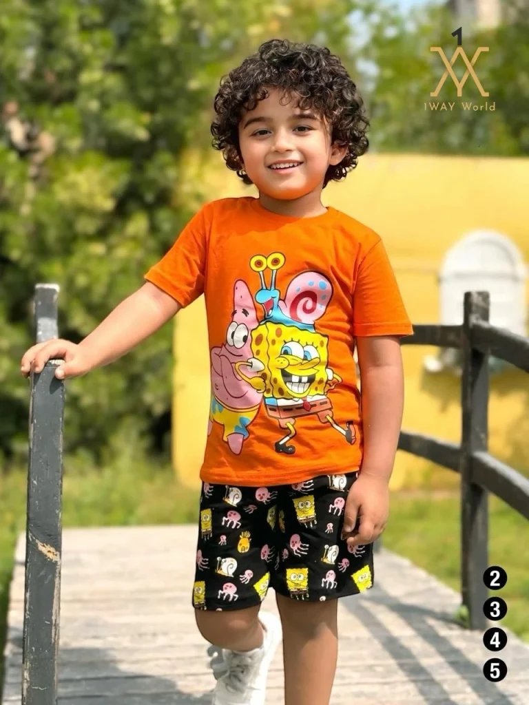 بجامة أطفال قطنية بطباعة شخصيات كرتونيه