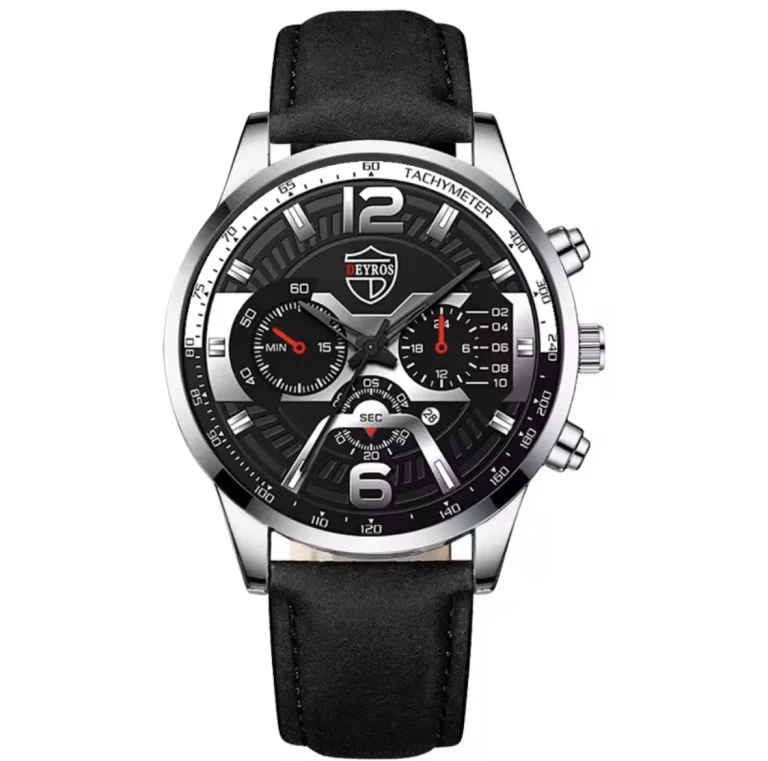 ساعة رجالية أنيقة مع اسوارة جلديه