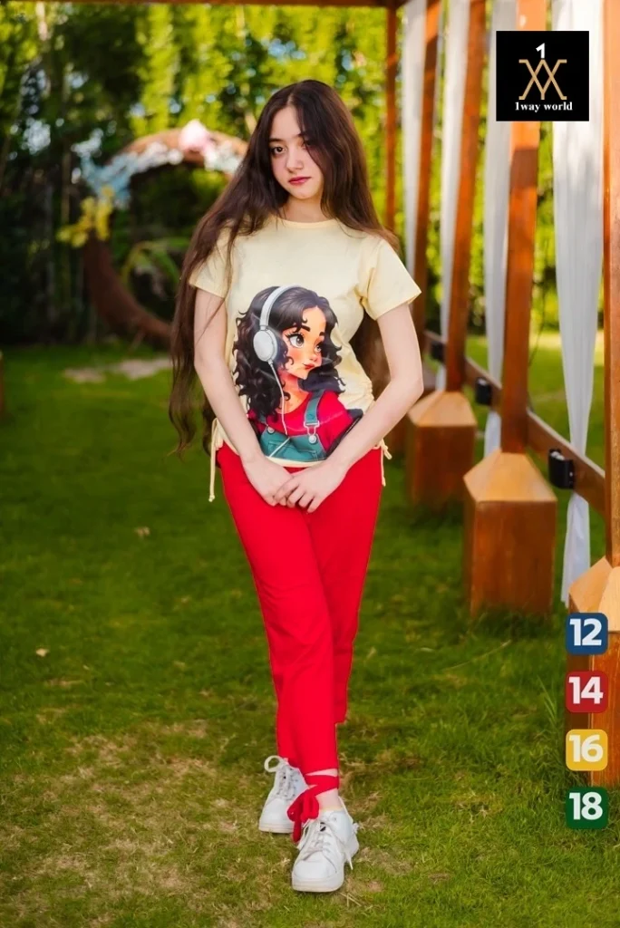 طقم بناتي صيفي قطن بتصميم عصري