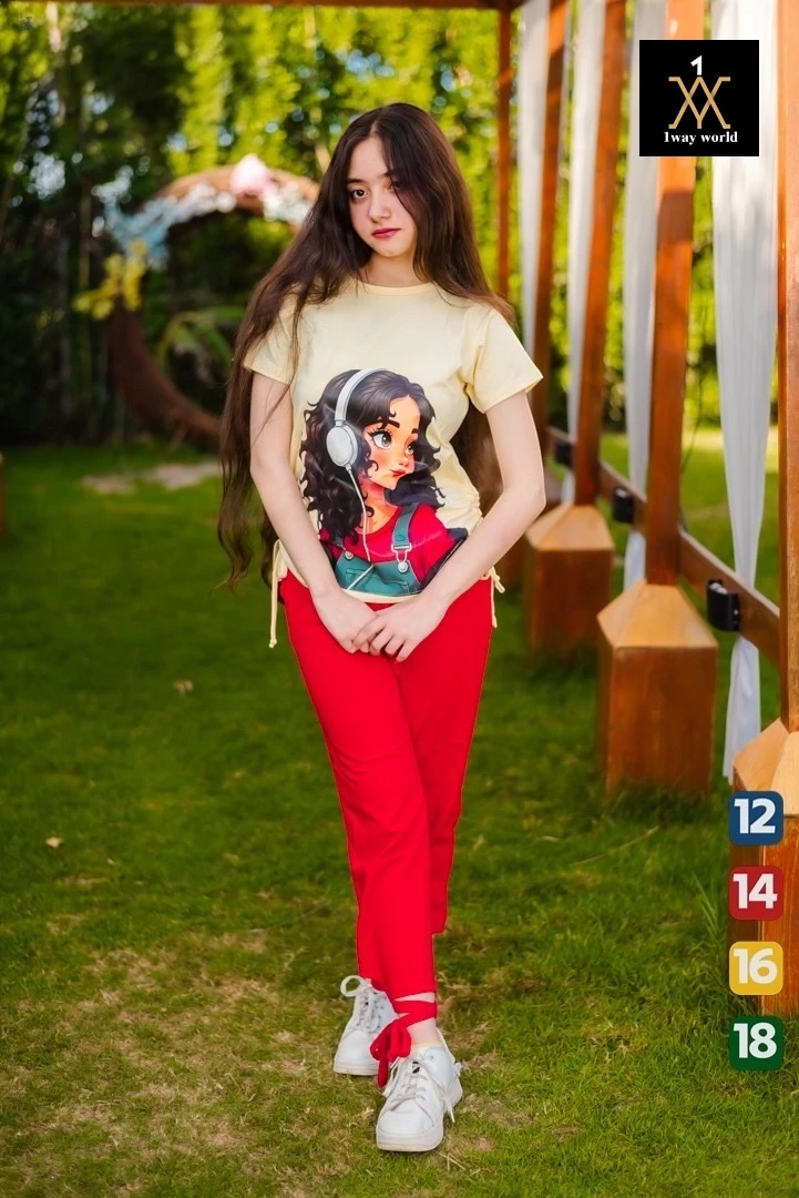 طقم بناتي صيفي قطن بتصميم عصري