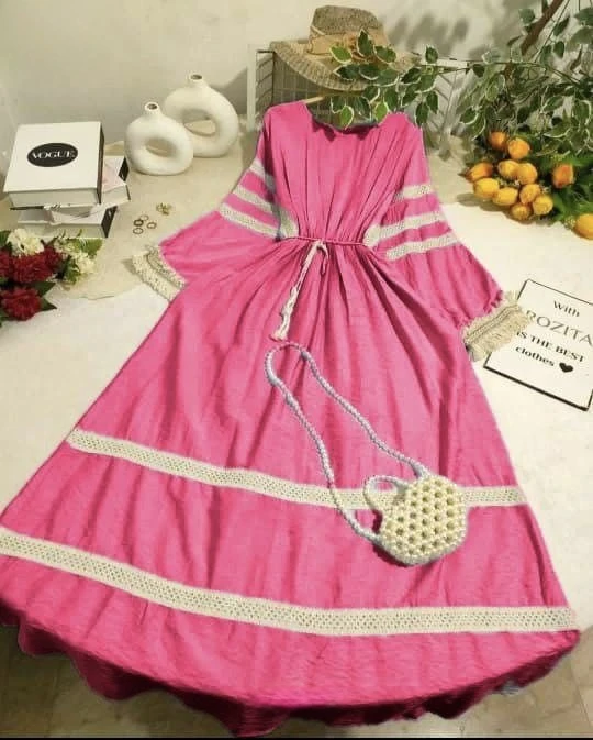 فستان ناعم بخامة CY تركية – تصميم أنثوي بلمسة فاخرة