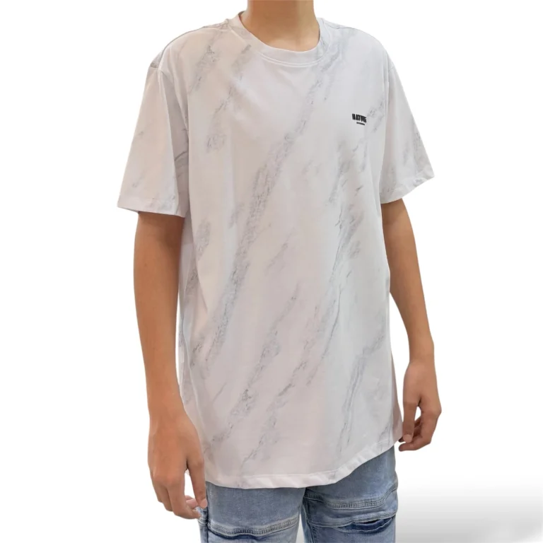 تيشيرت رجالي بنقشة رخامية أنيقة