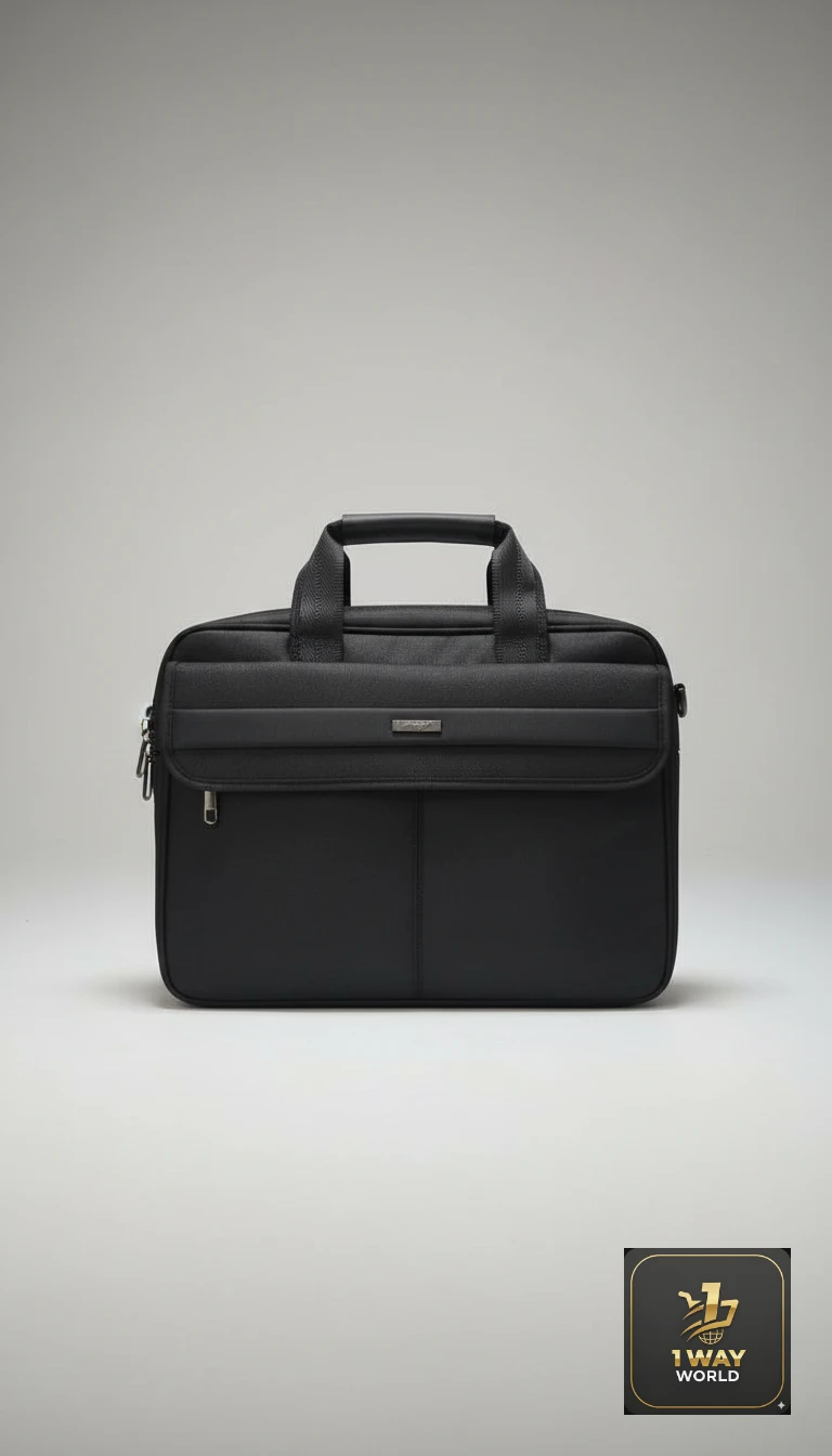حقيبة لابتوب سوداء بتصميم عملي