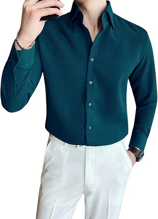 GRECIILOOKS Men Solid Regular Fit Casual Shirt