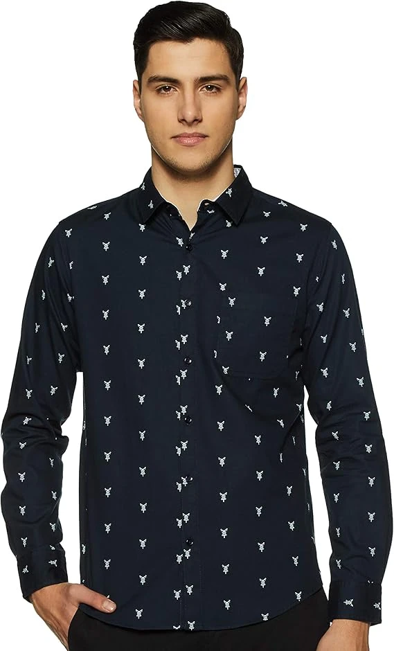 قميص رسمي للرجال مصنوع من القطن بنمط مربعات وقصة عادية من دايفيرس