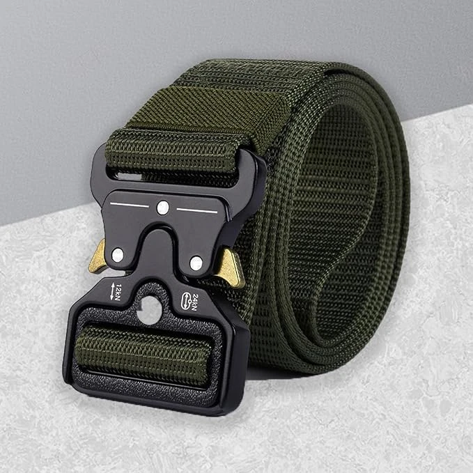 أحزمة تكتيكية شبكية مع إبزيم شديد التحمل سريع الفك للرجال مناسب للعمل، مقاس 4 سم