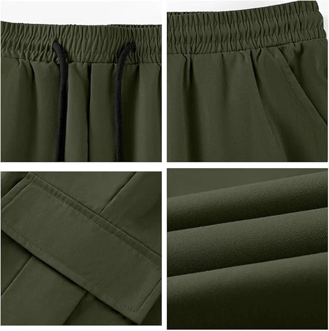 سروال رياضي كارجو ستريتش للرجال - برباط خصر مع جيوب متعددة، مريح وعصري