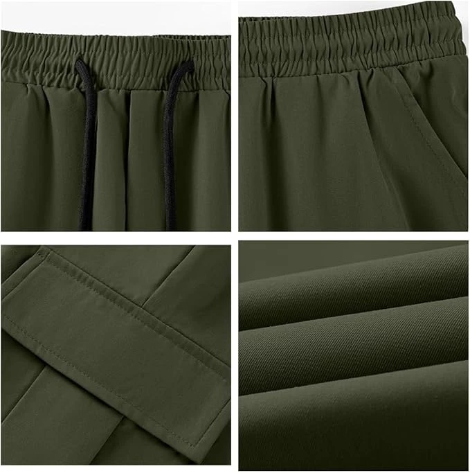 سروال رياضي كارجو ستريتش للرجال – برباط خصر مع جيوب متعددة، مريح وعصري