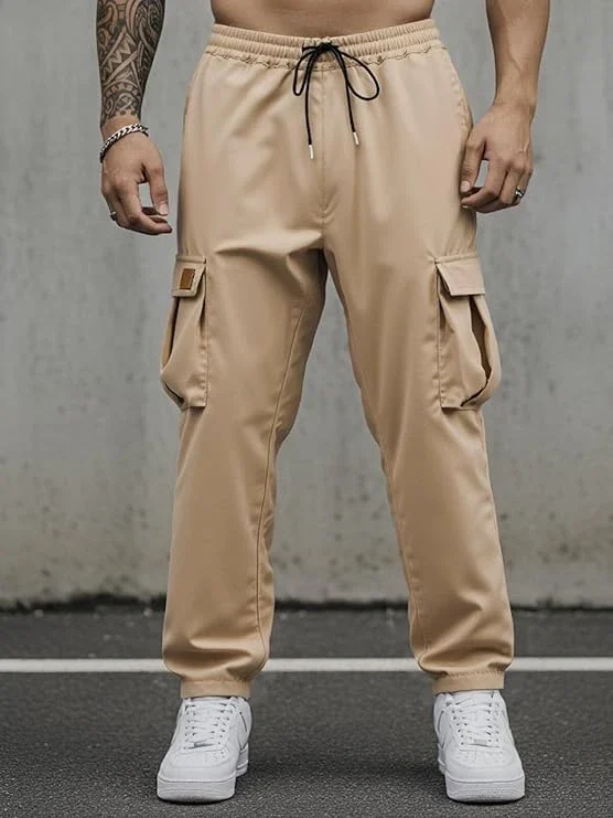 سروال عصري للتمارين الرياضية والمشي لمسافات طويلة مع جيب ورباط للرجال