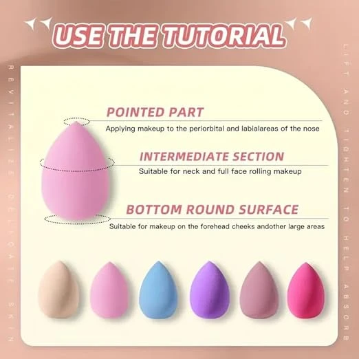 مجموعة اسفنجات مكياج مختلطة من 18 قطعة مناسبة لوضع بودرة كريم بي بي السائلة، اسف