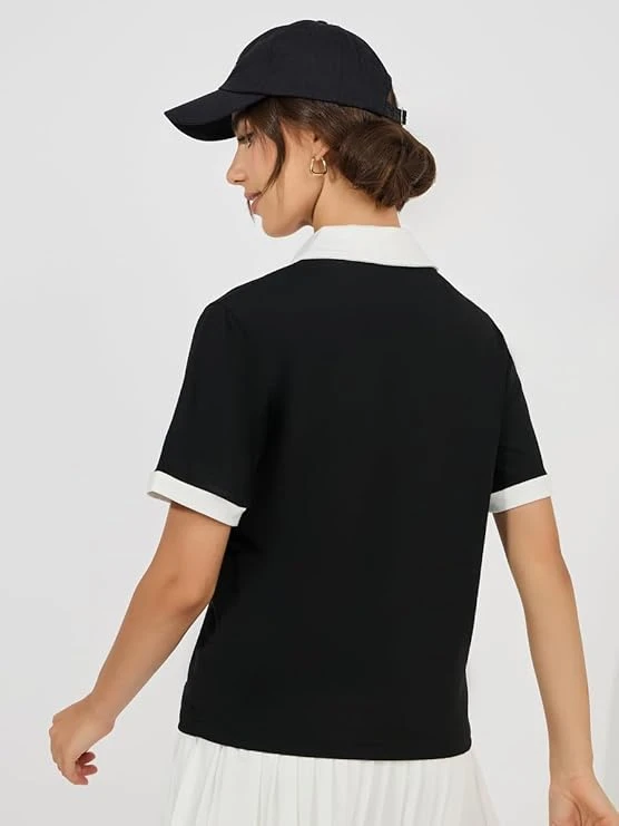 تيشرت بولو فوكاس اون ذا جود مطرز بقصة عادية للنساء من ستايلي