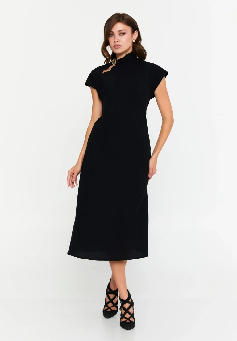 فستان ميدي أسود أنيق