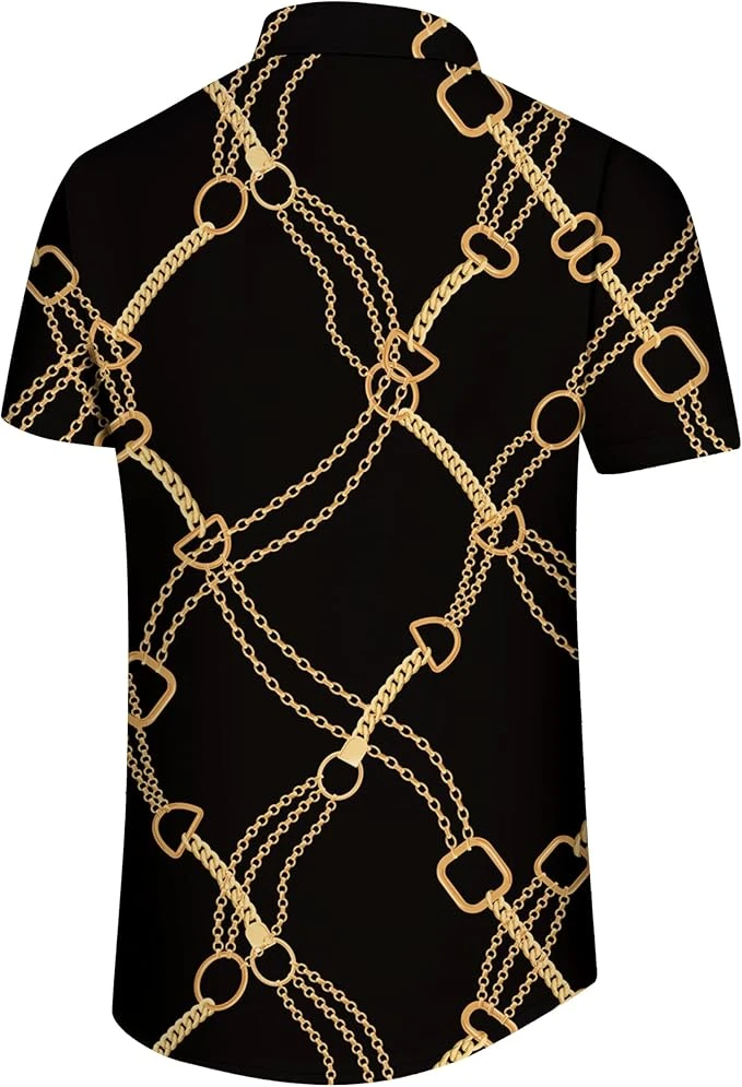قميص هاواي رجالي كاجوال بأزرار: ملابس شاطئ صيفية للبالغين مطبوعة برسومات