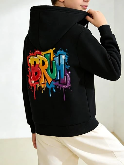 سويت شيرت بلوفر بلوفر مطبوع عليه شعار Bruh للاولاد